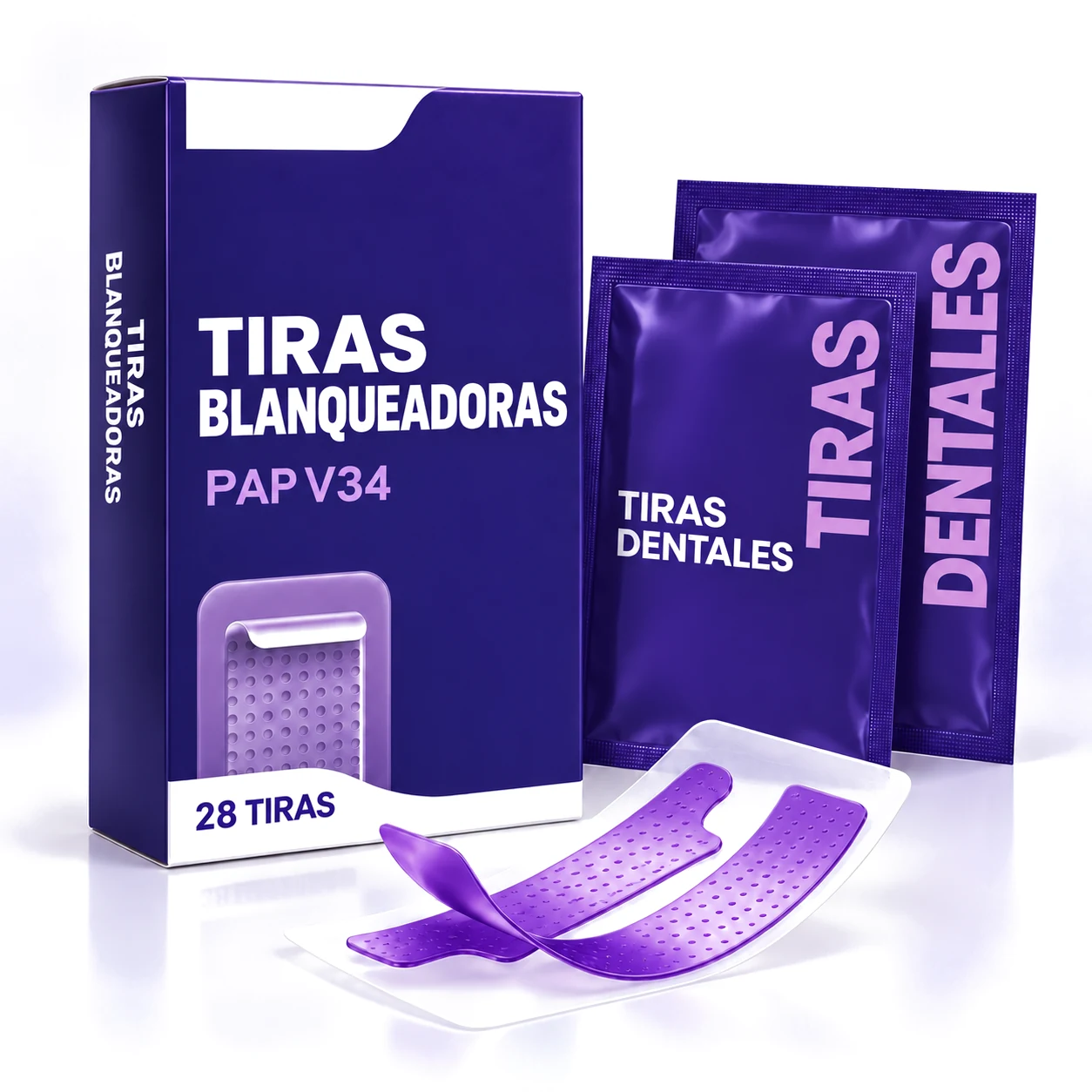 Tiras dentales violetas PAP V34